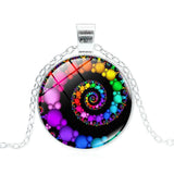 Colorful Spiral Swirl Pattern Time Stone Pendant – Jewelry Gift Ideas — 5