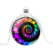 Colorful Spiral Swirl Pattern Time Stone Pendant – Jewelry Gift Ideas — 5