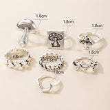 Fashion Alloy Moon Mushroom Love Ring Set – Stylish Gifts — 6