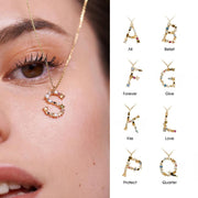 English Letter Necklace Female Colorful Crystals – Jewelry Gift Ideas — 1