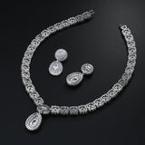 Bride's Round Zircon Wax Earrings Necklace Set – Jewelry Gift Ideas — 7