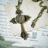 Vintage Steampunk Gear Cross Pendant Necklace – Jewelry Gift Ideas — 5