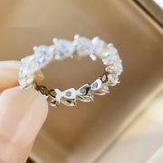 Heart-shaped Diamond Row Diamond Ring Fashion Love – Stylish Gifts — 5