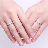 Weddings Simple Couple Style Silver Diamond Ring – Stylish Gifts — 4