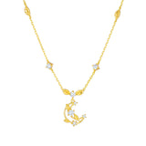 Moon Necklace Woven With Leaves – Jewelry Gift Ideas — 4