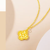 Crushed Ice Gold Four-leaf Clover Necklace – Jewelry Gift Ideas — 3