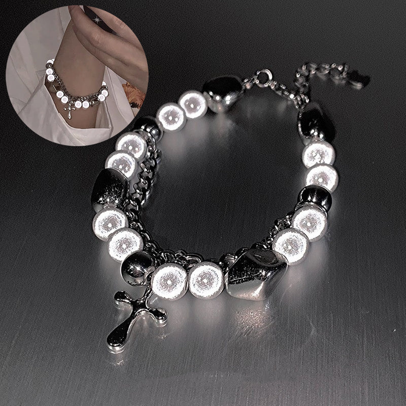 Multi Panel Reflective Pearl Bracelet – Jewelry Gift Ideas — 1