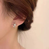 Four Awn Star Cross Zircon Earrings S925 Silver – Holiday Gift Ideas — 6
