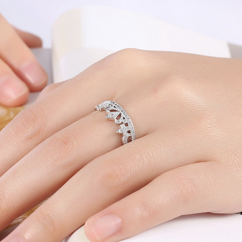 Female Full Diamond Crown Zircon Mosang Diamond Ring – Gifts for Her — 1