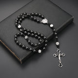 Volcanic Rock Haematite Cross Necklace – Jewelry Gift Ideas — 8