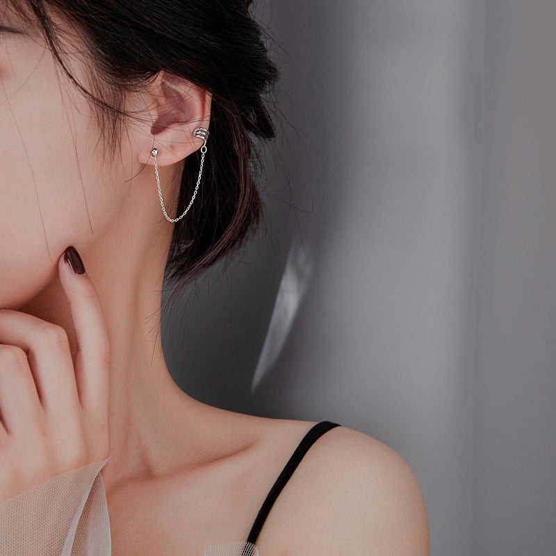 Minimalist One Piece Chain Stud Earrings Fashionmonger – Gifts for Her — 1