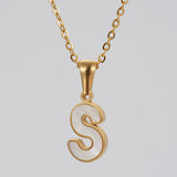 18K Gold Shell Stainless Steel Letter Pendant – Jewelry Gift Ideas — 20