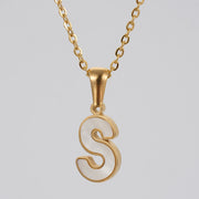 18K Gold Shell Stainless Steel Letter Pendant – Jewelry Gift Ideas — 20