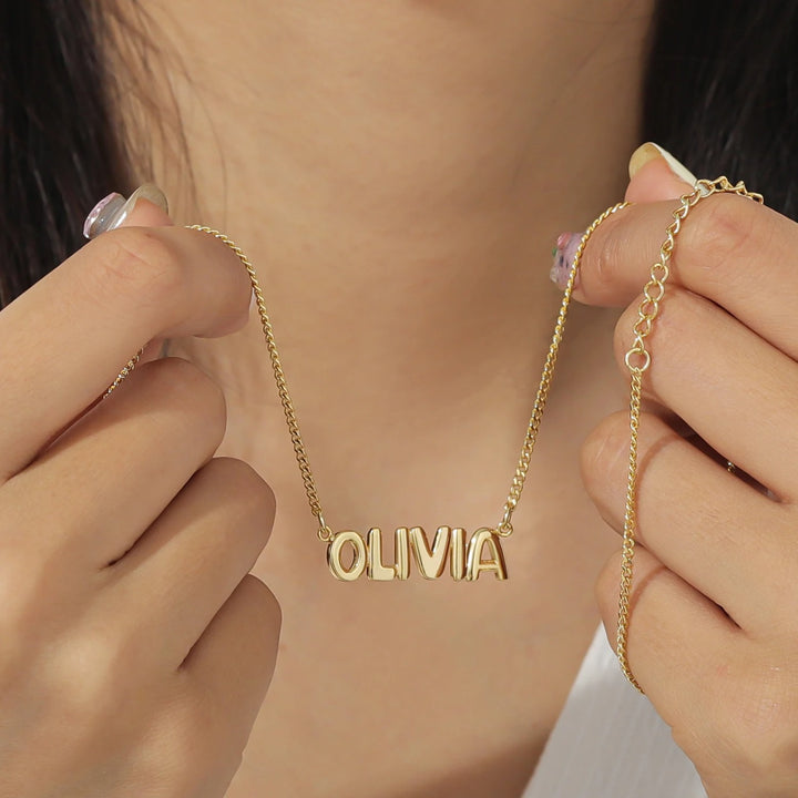 Personalized 3D Bubble Name Necklace – Jewelry Gift Ideas — 1
