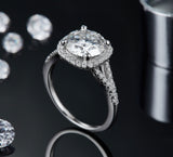 Silver Plated White Gold Moissanite Women's Ring – Gifts for Her — 1