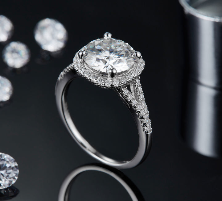Silver Plated White Gold Moissanite Women's Ring – Gifts for Her — 1