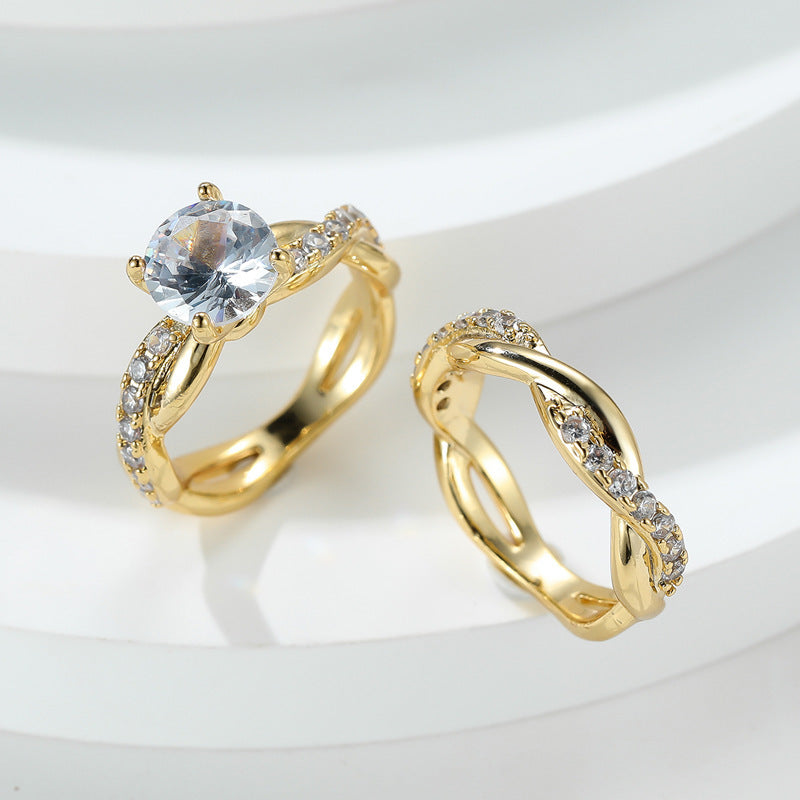 Women's Fashion Four-claw Twist Drill Ring Set – Stylish Gifts — 1