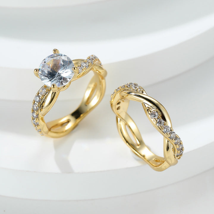 Women's Fashion Four-claw Twist Drill Ring Set – Stylish Gifts — 1