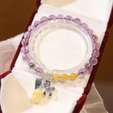 Single-ring Faceted Amethyst String With Money – Jewelry Gift Ideas — 5
