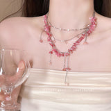 Pink Beaded Layered Necklace Chic And Stylish – Jewelry Gift Ideas — 2