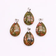 Natural Stone Black Line Red Texture Pendant – Jewelry Gift Ideas — 4