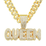 Full Diamond Alphabet Queen Pendant Necklace – Jewelry Gift Ideas — 5
