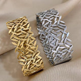 Creative Trend Wide Version Hollow Leaves Couples – Jewelry Gift Ideas — 1