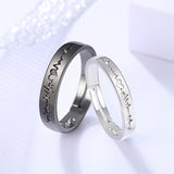 Couple Ring Couple Rings Lettering Black And White ECG – Stylish Gifts — 3