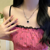 Light Luxury Zircon Black Love Splicing Necklace – Jewelry Gift Ideas — 1