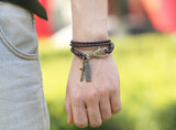 PU Woven Leather Cowhide Bracelet Double Ring – Jewelry Gift Ideas — 11
