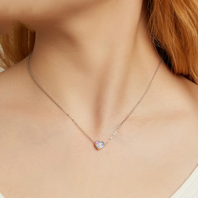 Opal Love Necklace Female Shining Texture Opal – Jewelry Gift Ideas — 1
