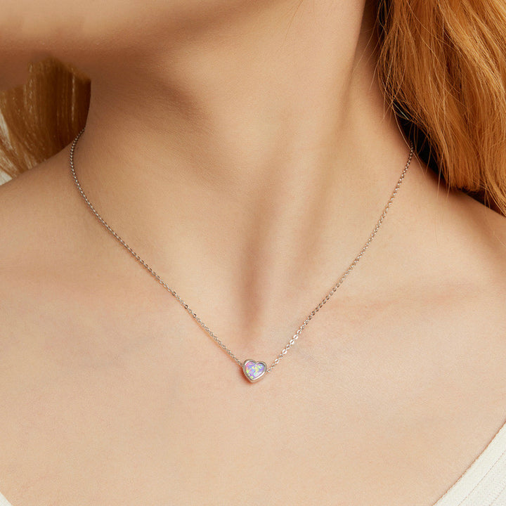 Opal Love Necklace Female Shining Texture Opal – Jewelry Gift Ideas — 1
