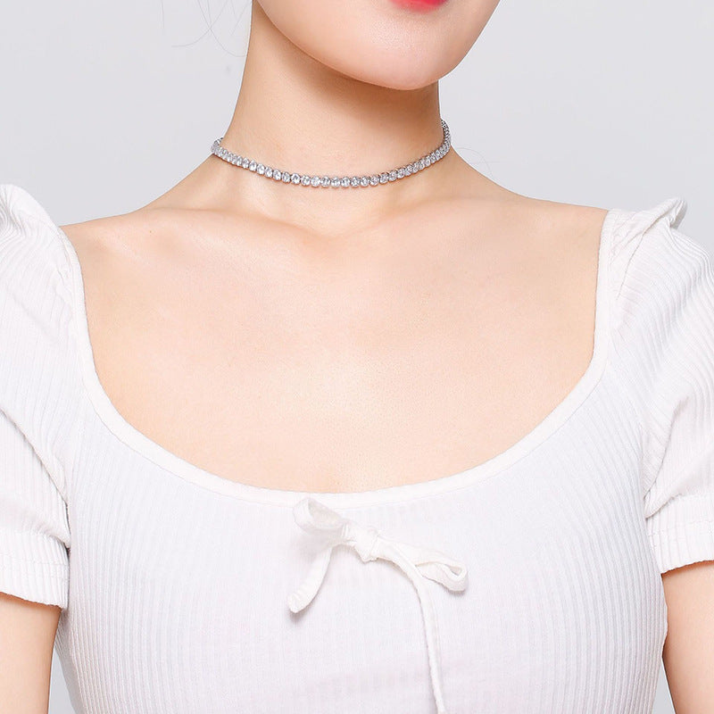 Round Zircon Short Chain Necklace For Women – Jewelry Gift Ideas — 1
