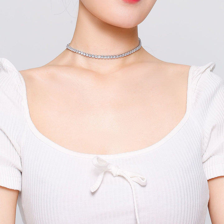 Round Zircon Short Chain Necklace For Women – Jewelry Gift Ideas — 1