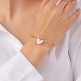 Hollow Drop Oil Heart Shape With Diamond Bracelet – Jewelry Gift Ideas — 1