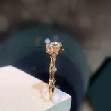 Diamond Luxury Snowflake Starry Rose Gold Ring – Practical Gifts — 4
