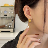 Contrast Color Semicircle Stud Earrings Women – Gifts for Her — 9