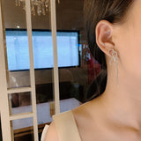 925 Silver Needle Fashion Full Diamond Bow Tassel – Stylish Gifts — 4