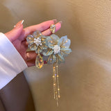 Asymmetric Flower Women Exaggerated Tassel Earrings – Gifts for Her — 5
