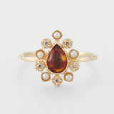 Vintage Ring Female S925 Silver Gilded Flower Amber – Gifts for Her — 4