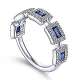 Set With Blue Square Zircon Ring For Women – Gifts for Her — 2