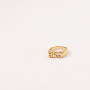 Letter Seal Titanium Steel Plating 18K Gold Ring – Unique Gift Ideas — 11
