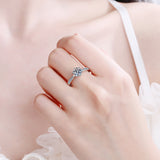 Sterling Silver Mosanite Six Claw Micro Inlaid Ring – Useful Gifts — 3