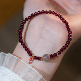 Natural Single-ring Garnet String With Pavement – Stylish Gifts — 2