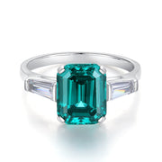S925 Sterling Silver Emerald Ring Female High Carbon – Gifts for Her — 16