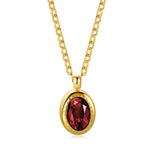 Emerald Zircon Necklace Titanium Steel Oval – Jewelry Gift Ideas — 5