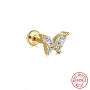 Sterling Silver Flat Head Pierced Cartilage Earrings – Stylish Gifts — 16