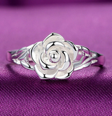 Pure Silver Rose Flower Ring Ladies Silver – Jewelry Gift Ideas — 5
