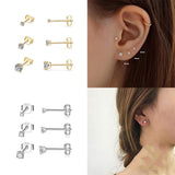 Sterling Silver Simple Piercing Stud Earrings – Meaningful Gifts — 7