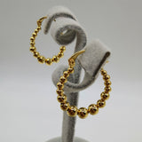 Gold Ball Hoop Earrings Beaded Circle Ear Clip – Meaningful Gifts — 5
